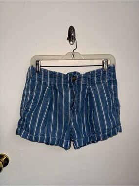American Eagle Blue Striped Women's Casual Shorts